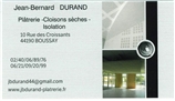 DURAND Jean Bernard plâtrier, rénovation, isolation, plaquiste BOUSSAY 44190